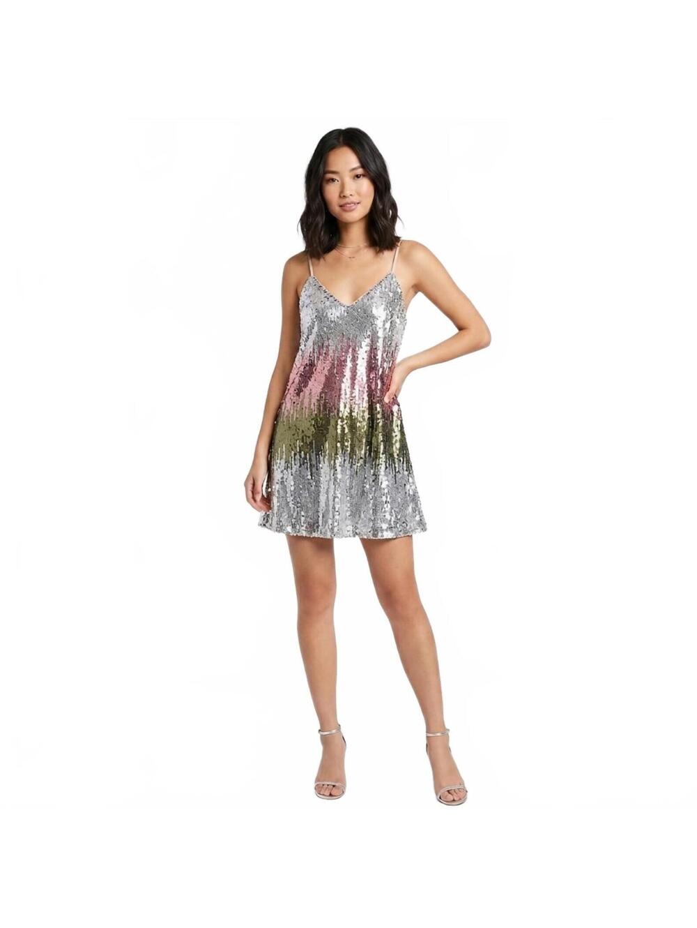 Loveriche Women's Ombre Matte Sequin Cami Slip Dress Summer Y2K Style Size S